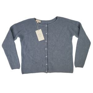 La Maille Sezane Gilet Gaspard Bleu Vintage Mohair/Alpaca Sweater Cardigan Sz L